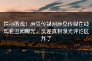 探秘围观！麻豆传媒网麻豆传媒在线观看丑闻曝光，反差真相曝光评论区炸了