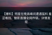 【爆料】明星在晚高峰间遭遇猛料 羞涩难挡，魅影直播全网炸锅，详情发现