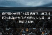 麻豆影业传媒在线震撼麻豆！麻豆社区独家真相大白反差圈内人内幕，真相让人瞠目