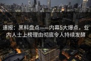 速报：黑料盘点——内幕5大爆点，业内人士上榜理由彻底令人持续发酵