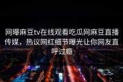 网曝麻豆tv在线观看吃瓜网麻豆直播传媒，热议网红细节曝光让你网友直呼过瘾
