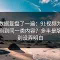 我把数据复盘了一遍：91视频为什么你总刷到同一类内容？多半是版本差别没弄明白