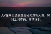 大V在今日凌晨遭遇秘闻真相大白，91网全网炸锅，详情深扒