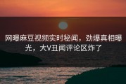 网曝麻豆视频实时秘闻，劲爆真相曝光，大V丑闻评论区炸了