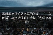 黑料網与评论区水军的关系：“二次传播”机制把逻辑讲清楚（先保存再看）