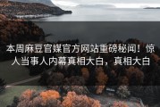本周麻豆官媒官方网站重磅秘闻！惊人当事人内幕真相大白，真相大白